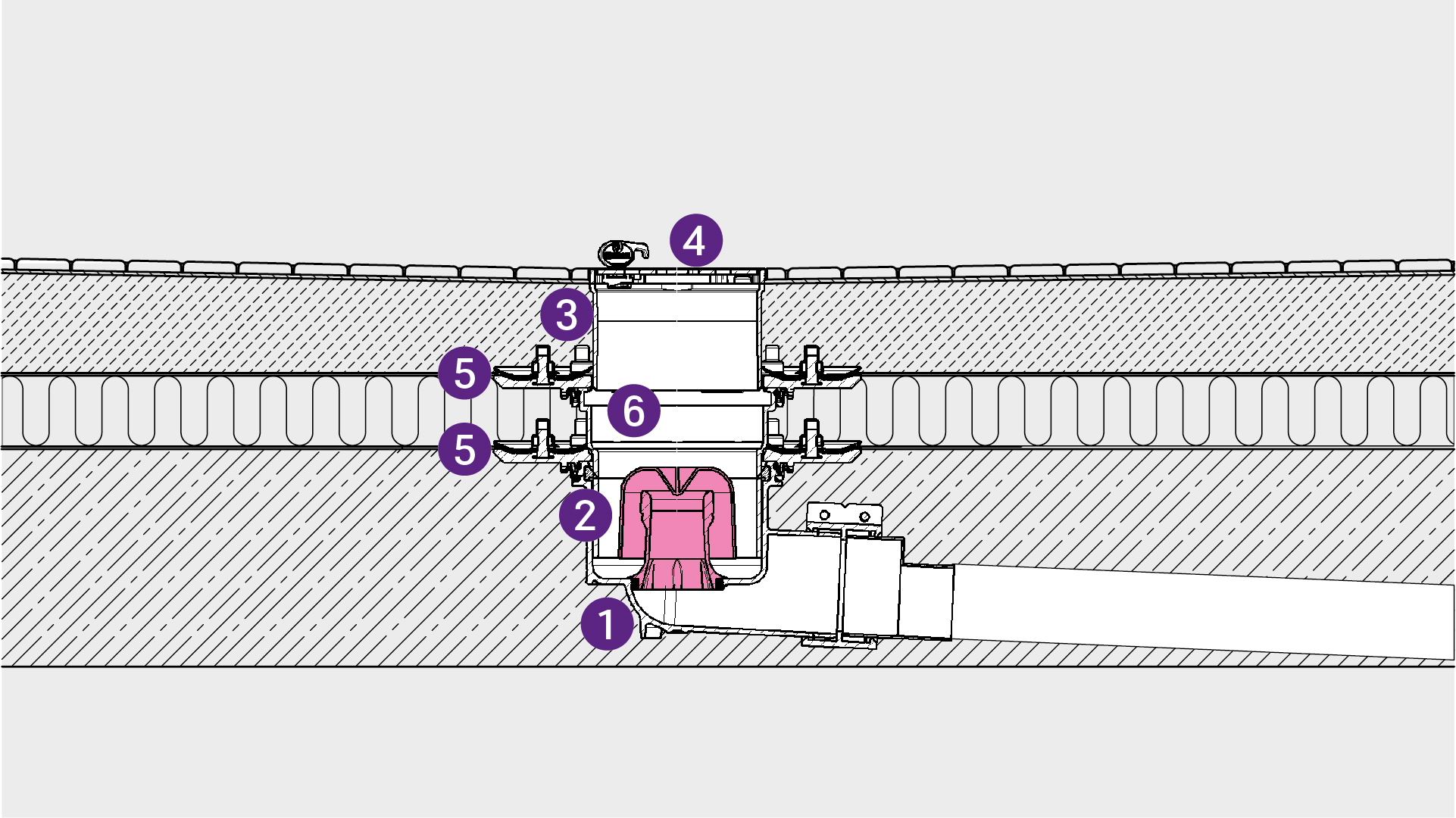 Dessin technique : étanchéité à l'aide de deux membranes d'étanchéité Dessin technique : étanchéité à l'aide de deux membranes d'étanchéité