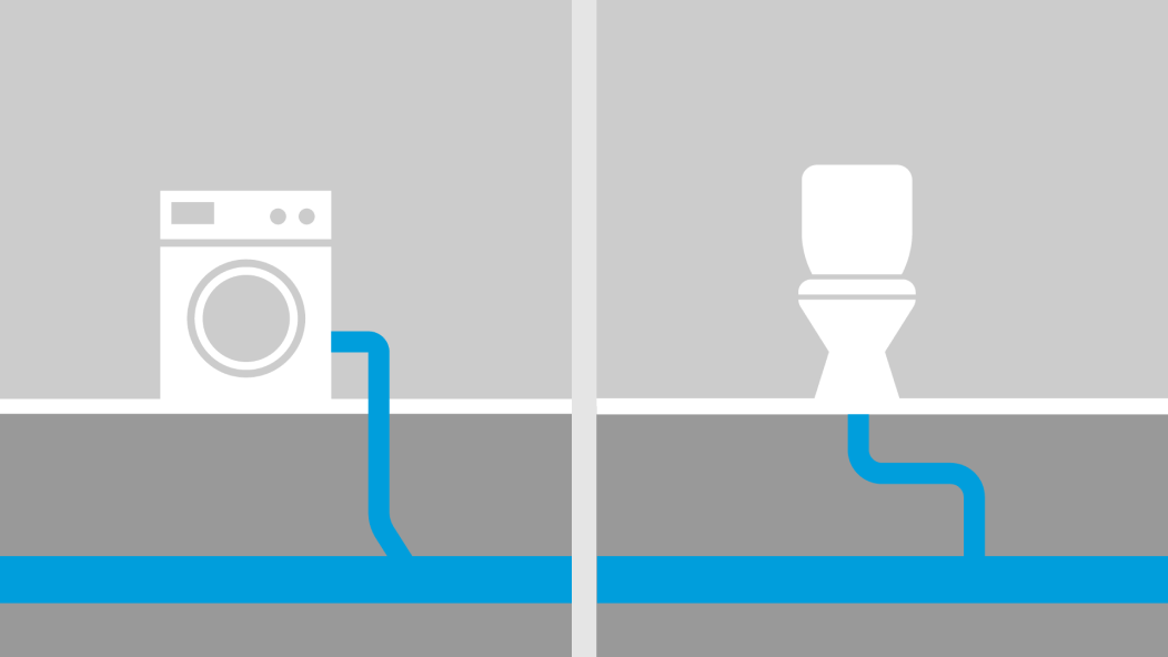 Comparaison entre les eaux grises et les eaux noires.