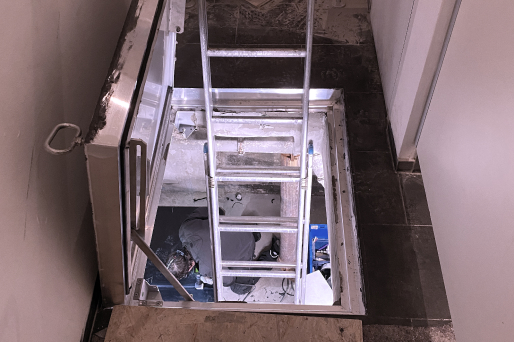 Accès difficile à l'espace d'installation du séparateur à graisses