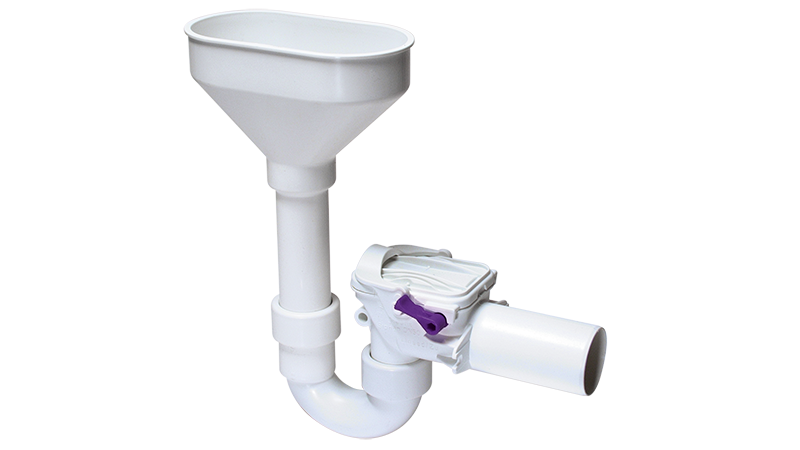 Rückstauverschluss Staufix Siphon DN 50 mit Zulauftrichter