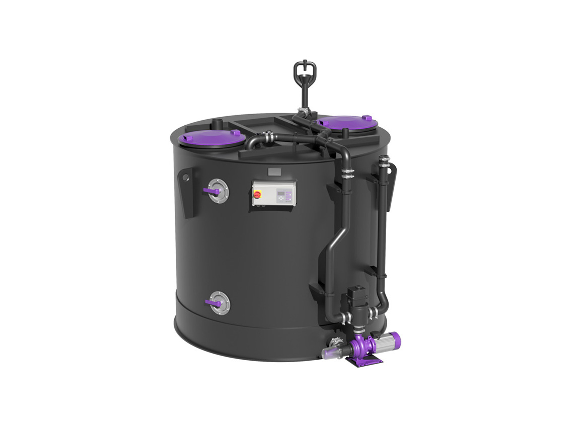 Freistehender Nassmülltank in runder Bauform EasyStore free, 2.000 bis 5.000 Liter Freistehender Nassmülltank in runder Bauform EasyStore free, 2.000 bis 5.000 Liter