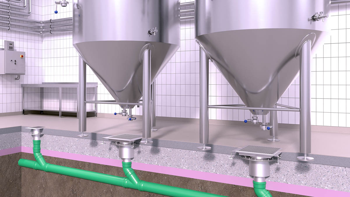 Proposition d'installation de siphons en acier inoxydable de grandes dimensions dans une brasserie Proposition d'installation de siphons en acier inoxydable de grandes dimensions dans une brasserie