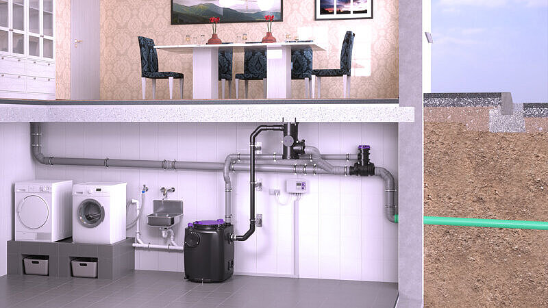 Exemple d'installation du dispositif de ventilation CleverVent dans une maison individuelle. Exemple d'installation du dispositif de ventilation CleverVent dans une maison individuelle.