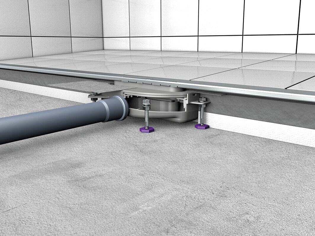 Exemple d'installation du caniveau de douche Linearis Infinity