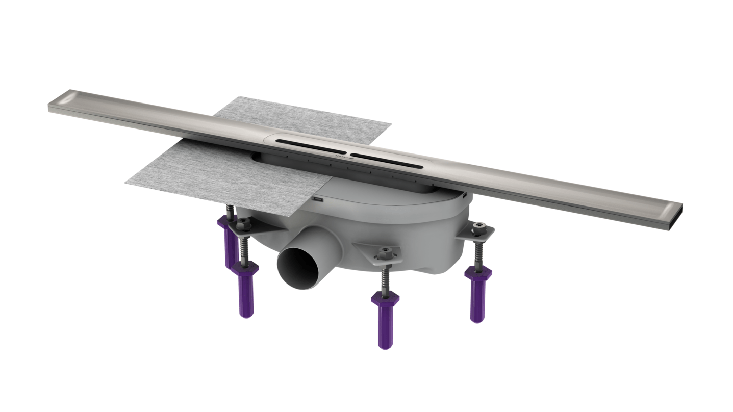 Caniveau de douche Linearis Infinity 90 avec caniveau en acier inoxydable