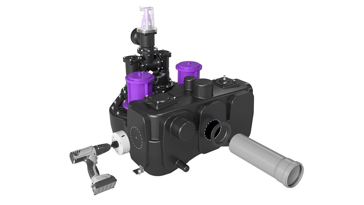 Aqualift XL, variable Anbohrmöglichkeiten Aqualift XL, variable Anbohrmöglichkeiten