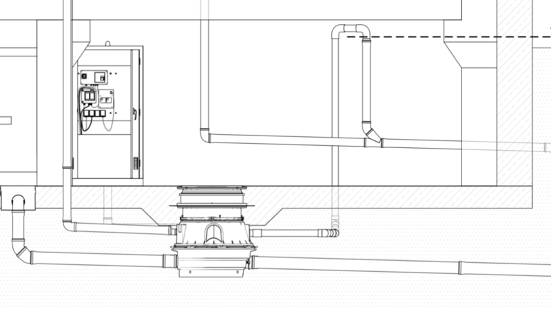 Schéma d'installation avec conduite de refoulement Schéma d'installation avec conduite de refoulement