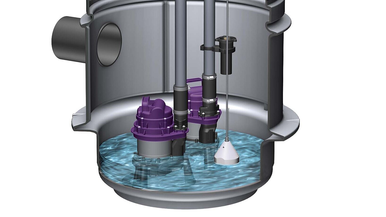 Pumpstation Aquapump Medium, Drucksensor und Pumpen