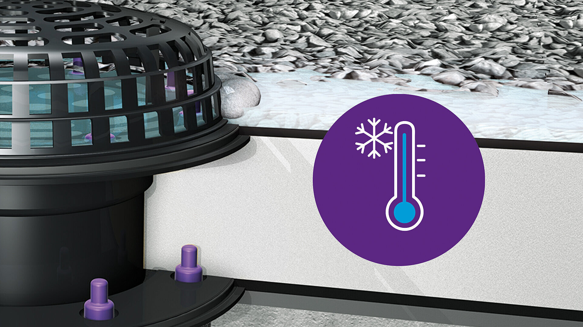 Heizung im Flachdachablauf Ecoguss möglich Heizung im Flachdachablauf Ecoguss möglich