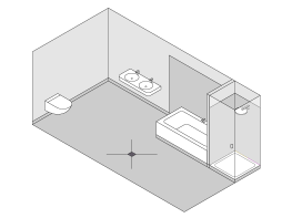 Salle de bains attenante avec baignoire sans douche, équipée d'un receveur de douche avec paroi de douche et d'un siphon de sol dans la pièce. Salle de bains attenante avec baignoire sans douche, équipée d'un receveur de douche avec paroi de douche et d'un siphon de sol dans la pièce.