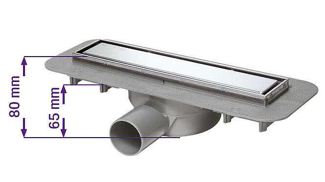 Duschrinne Linearis Compact, 300 mm, bemaßt Duschrinne Linearis Compact, 300 mm, bemaßt