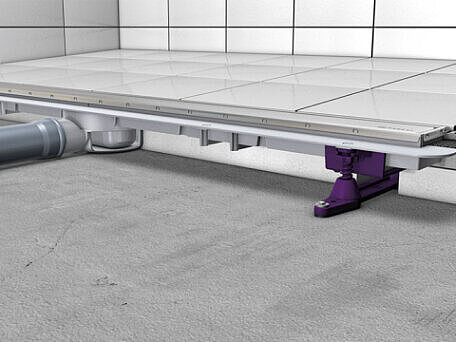 Exemple d'installation du caniveau de douche Linearis Compact